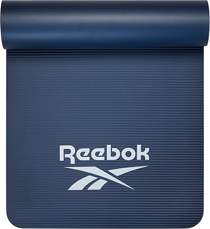 Reebok Pro 10mm Extra-Thick Yoga Mat, 72" x 24" with Easy Carry Strap, Large Non-Slip Exercise Mat with Ridged Base for Ho...