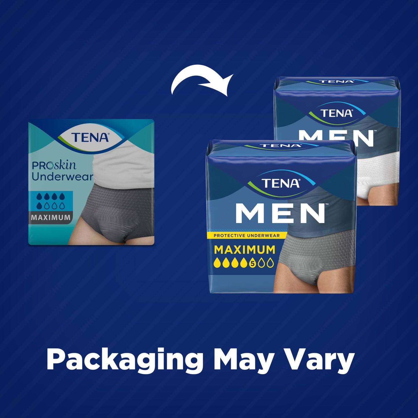 Tena Protective Adult Incontinence Underwear for Men, Maximum, S/M, 80 Count (Waist Size 25in-34in)