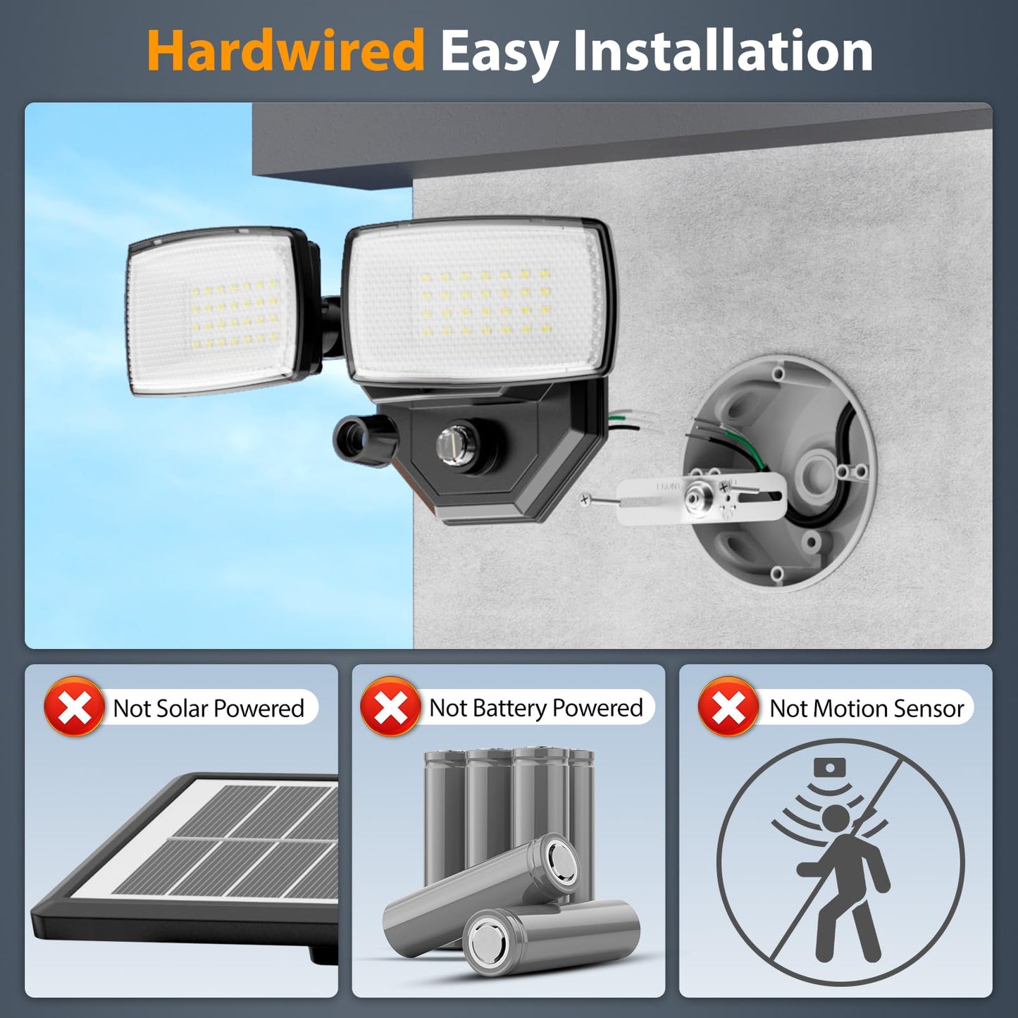 Onforu 32W 3200Lm Dusk To Dawn Outdoor Lighting 6500K Dual-Head Flood Light Outdoor With Photocell Ip66 Waterproof Security Lights Exterior Daylight Off And Night On Black Wall Light For Patio Garden