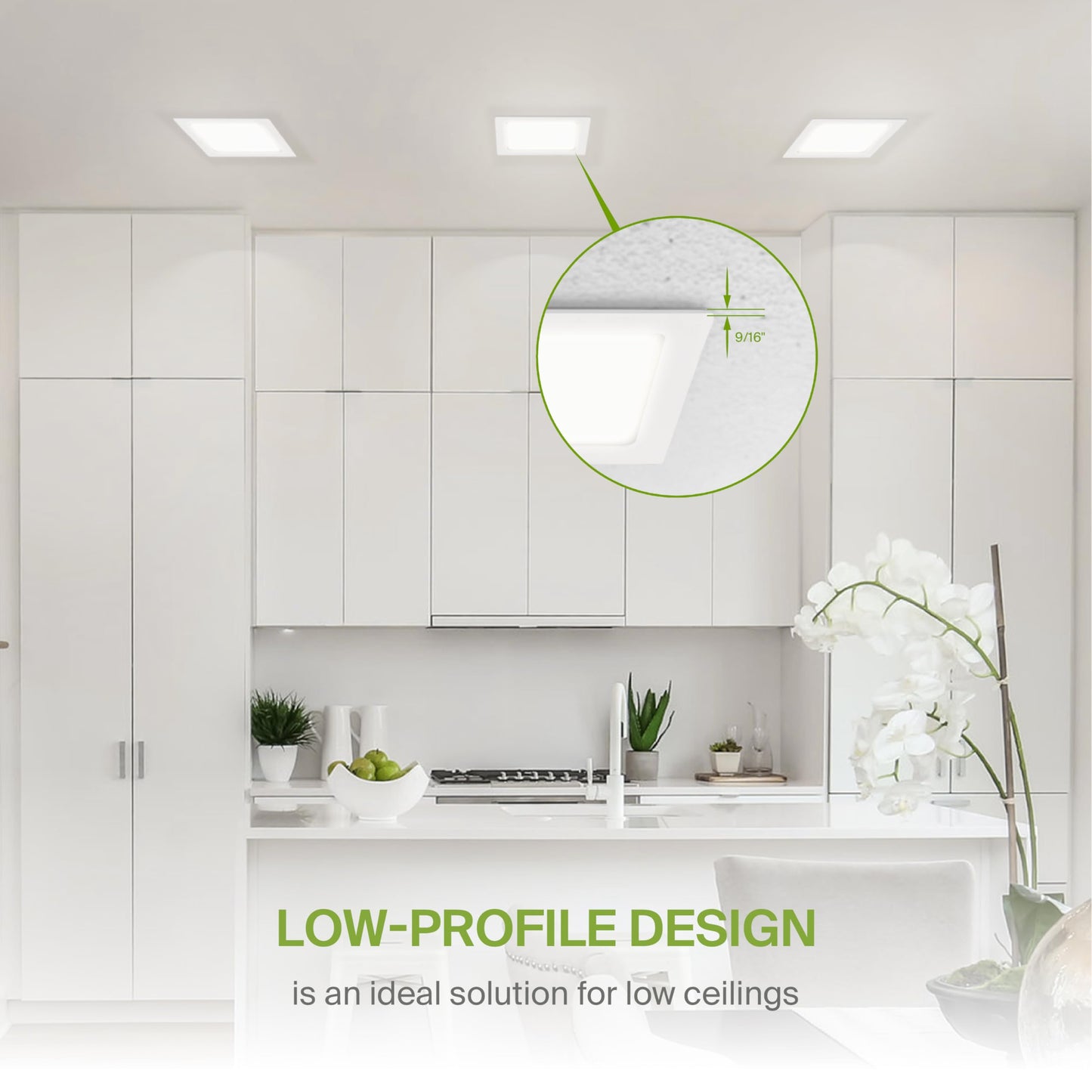 Asd 1 Pack Led Square Recessed Lighting 8 Inch  5 Cct 2700K-5000K Cri90+  20W 70W Eqv  Ultra Thin Dimmable Ceiling Lights With J Box  Canless Wafer Downlight  Slim Panel Light  Ul Energy Star  White