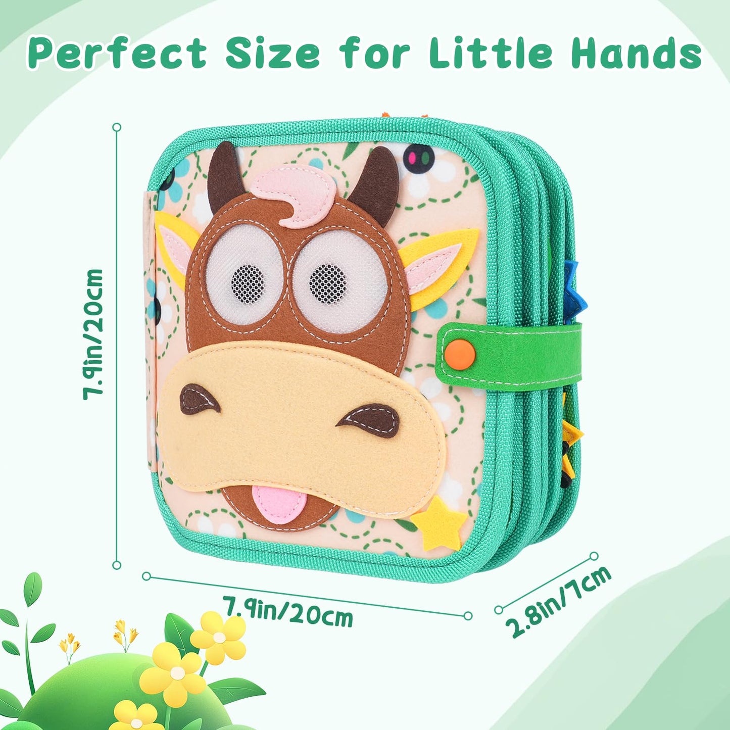 Cobelae Busy Book for Toddlers 1-3, Montessori Toys Busy Board for 1 Year Old, Felt Toddler Quiet Book, Educational Learning Activity Books, Kids Travel Toys, Gifts for Boys & Girls Ages 1+