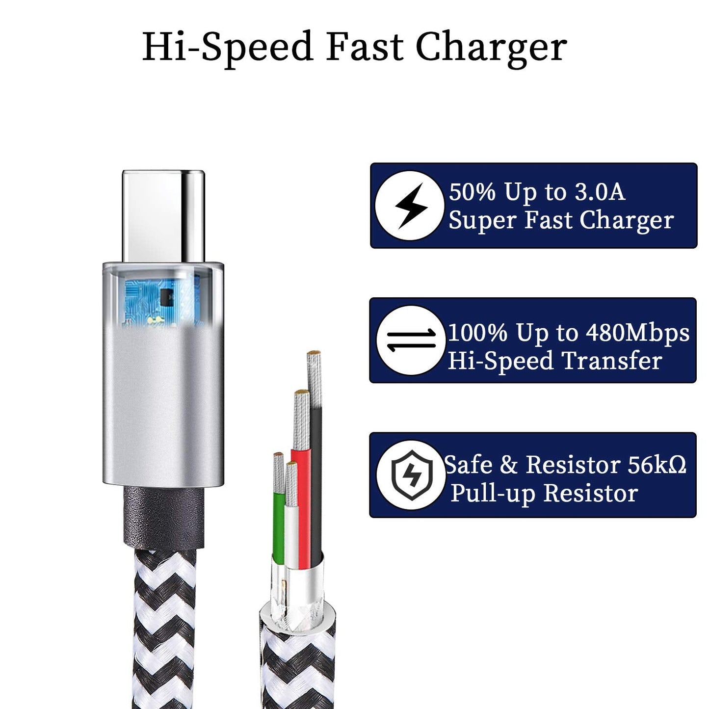 Qqlike Usb Type C Cable, 5 Pack (6Ft) Nylon Braided Usb C Cables 3A Fast Charging Charger For Samsung Galaxy S9/S8 Note8/9 20 10