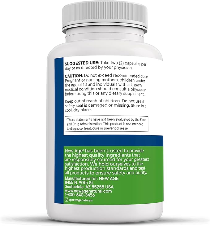 NEW AGE AREDS 2 Eye Vitamins - Lutein, Zeaxanthin, Bilberry, Astaxanthin Mineral Vision Supplement - 60 Count
