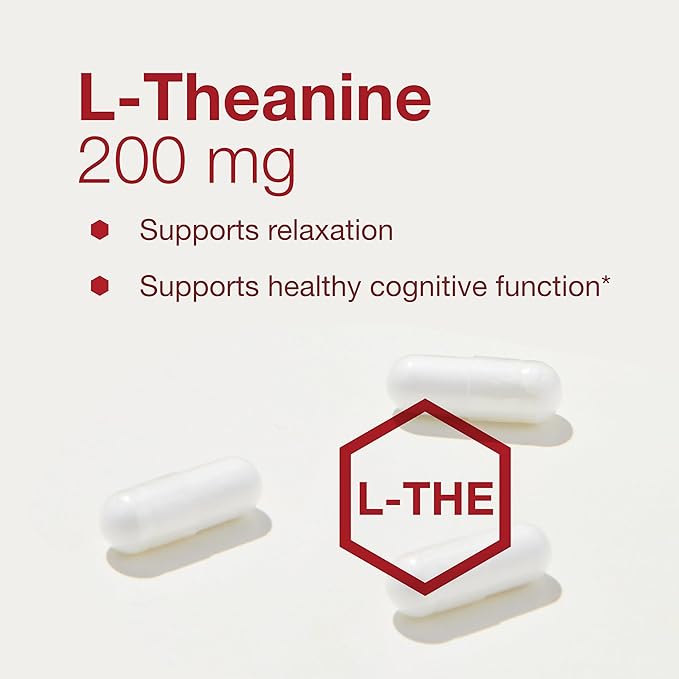 PROTOCOL FOR LIFE BALANCE L-Theanine 200mg - Normal Stress Relief - Non-Drowsy - 60 Veg Caps