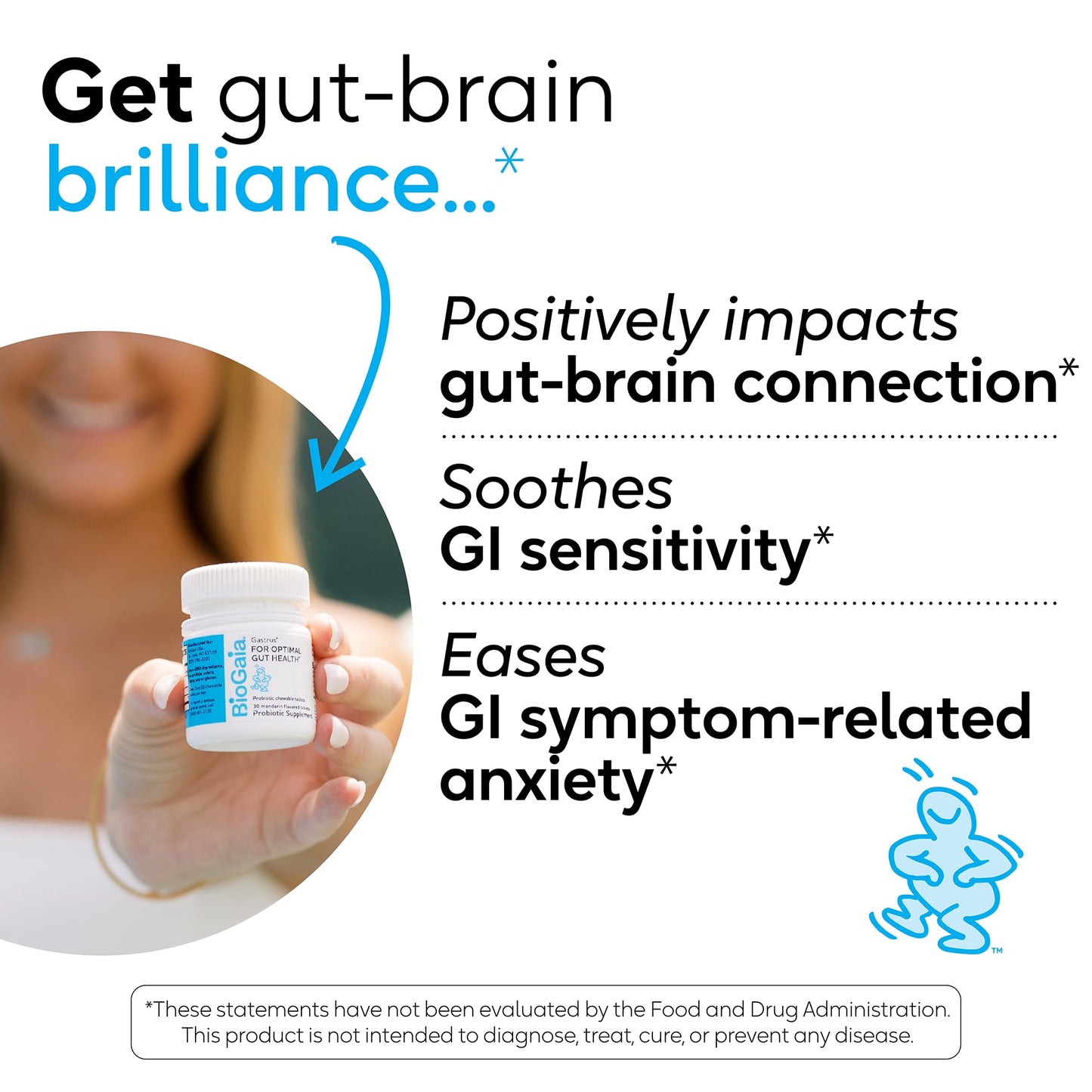 BioGaia Gastrus Gut Health | Probiotic Capsules | Eases Abdominal Discomfort, Gas & Bloating | Promotes Regularity & a Healthy Gut | Supports a Balanced Microbiome | Backed by 30 Years of Research