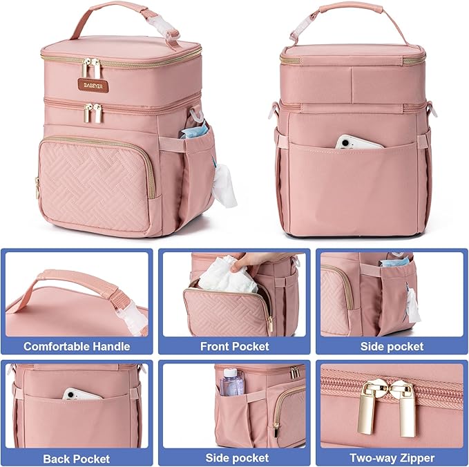 Breastmilk Cooler Bag with Ice Pack Fits 6 Baby Bottles Up to 9 Ounce