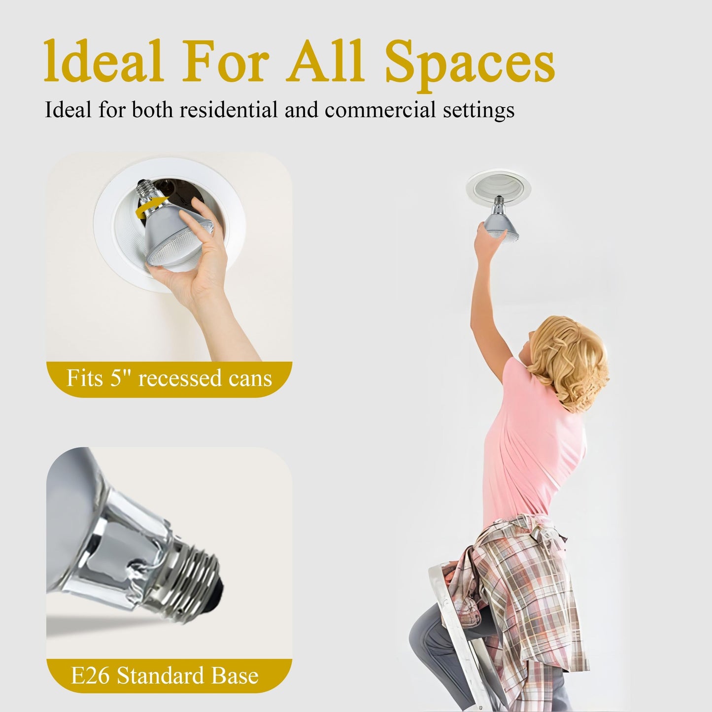 Lachesan Par30 Long Neck Halogen Flood Light Bulbs 60W 120V 2700K Warm White Dimmable High Brightness  E26 Base  Great For Accent Lighting  Tracking  Recessed Bulb 6Pcs