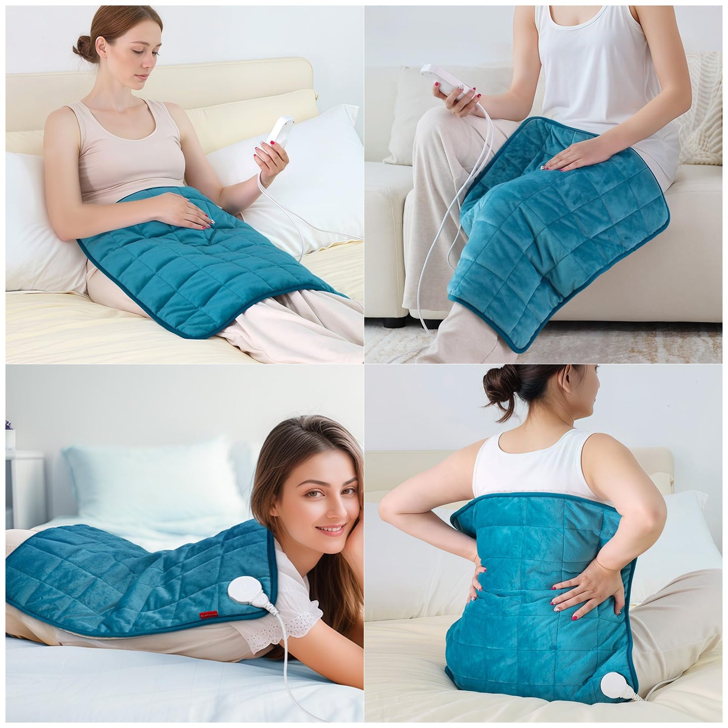 Comfytemp Weighted Heating Pad for Back & Period, FSA Eligible Electric Heat Pad, Valentines Day Birthday Gifts for Mom Dad Women Men, 2.4 lb HSA Approved Neck Shoulder Heated Pad, 2H Auto-Off, 20x24