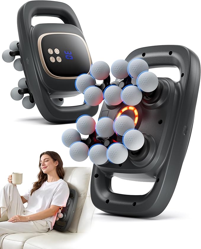 EIWAJKXE 16 Head Massage Gun Deep Tissue, Back Massager with 3 Modes & 30 ntensity Levels, Professional Percussion Muscle ...