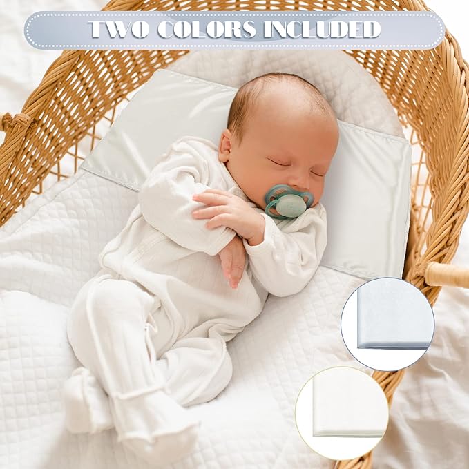 Hosuly 2 Pcs Satin Bassinet Sheet Baby Hair Soft Silk Feeling Sheet Baby Bassinet for Rectangle Cradle Pad Mattress Boys Girls Newborn Infant(Gray and White)