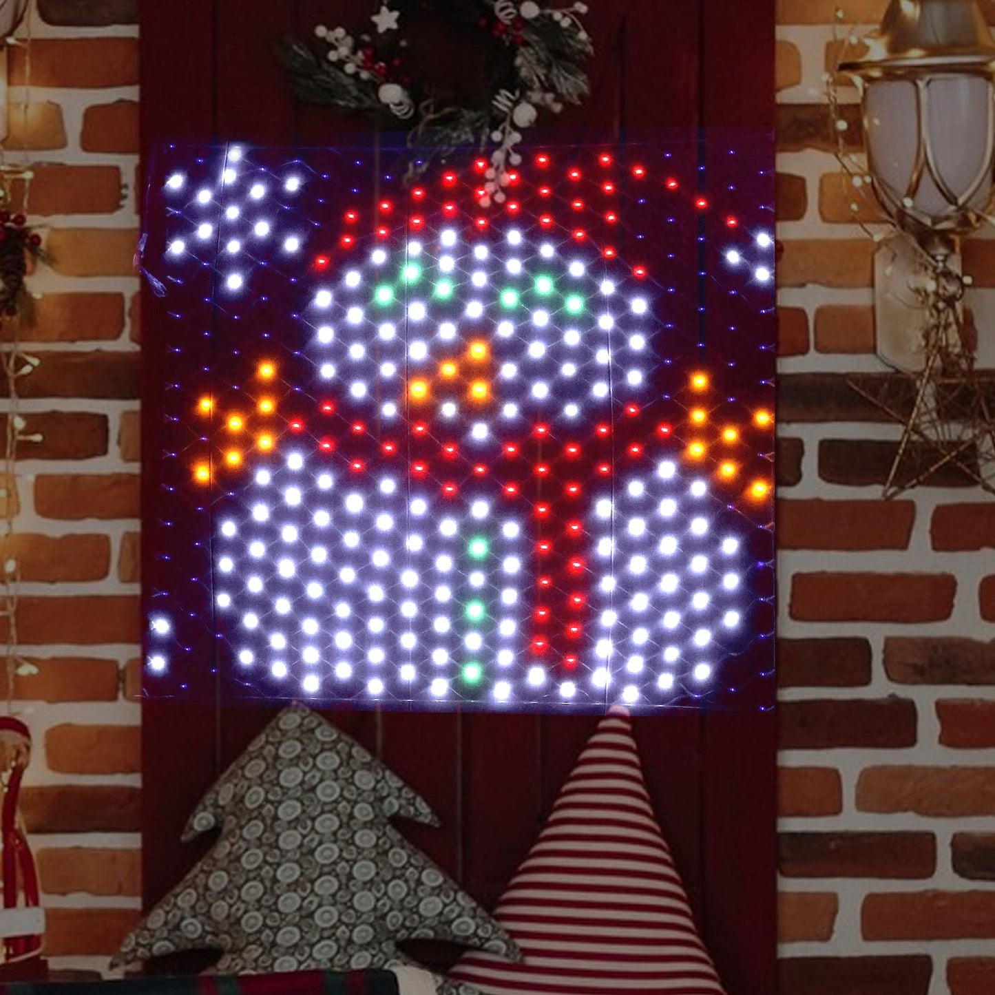 Leisure World Led Snowman Window Silhouette Lights Usb Operated Led Net Outdoor Mesh Lights With Timer  8 Modes For Indoor Outdoor Holiday Xmas Party Decor