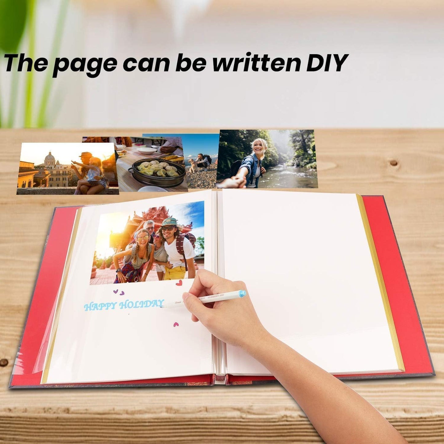Large Adventure Book Photo Album Magnetic, 13"x11.5",DIY,Handmade for Anniversary,Family Memories Accommodates 3x5 to 8x10 Photos Inspired by 'Up',Perfect for Couples, Friend,Travel Memories(Grey)