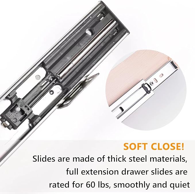 29”W x 21”D x 3”H Soft Close Slide Out Wood Drawer Organizer for Kitchen, (Cabinet Opening>29.5 inches for Bottom Assembly, Width= 29 inches for Side Assembly)