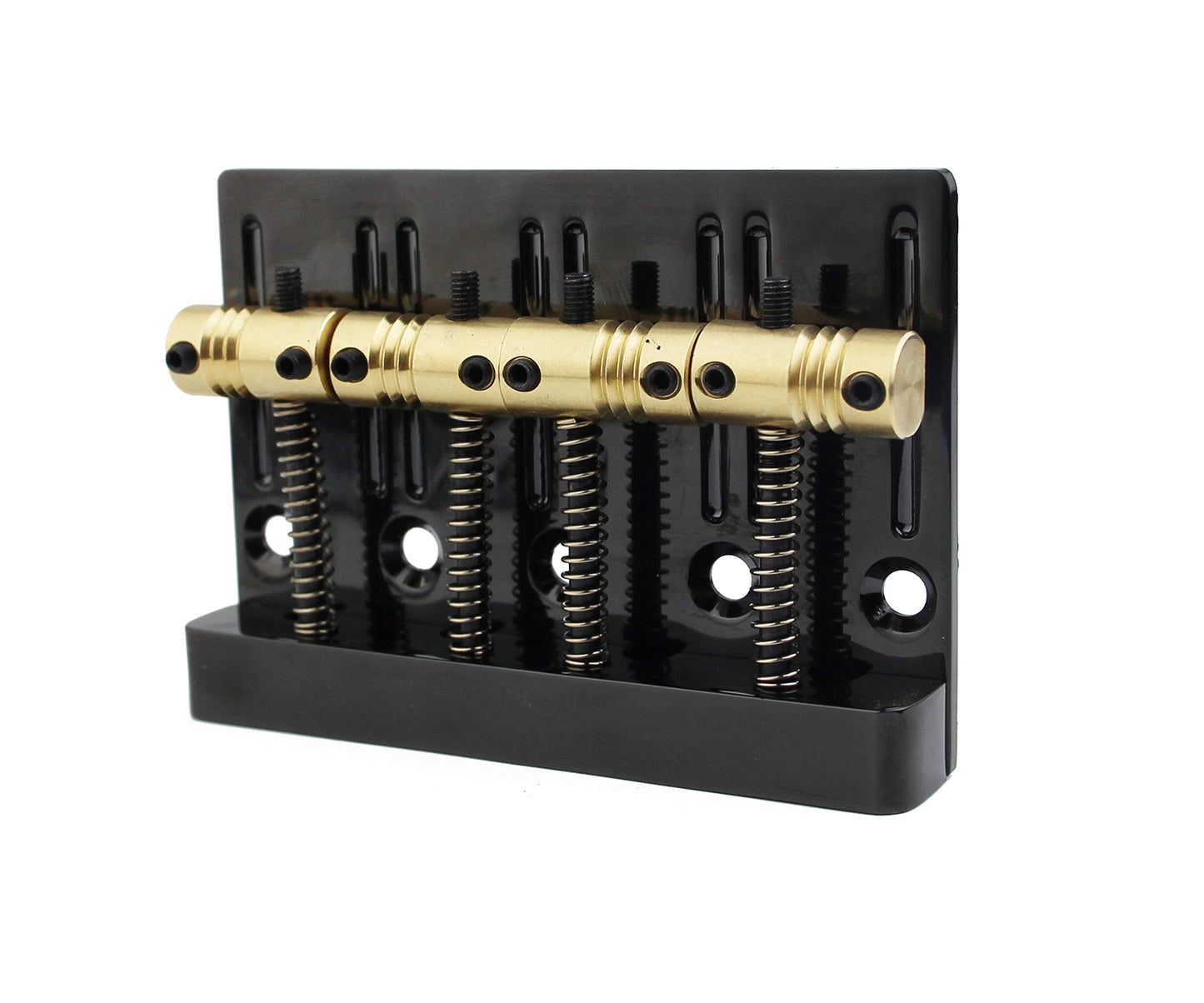Guyker 4 String High Mass Bass Bridge With Vintage Cnc Machined Brass Saddles Tailpiece Replacement For Jazz Electric Bass (Gb40