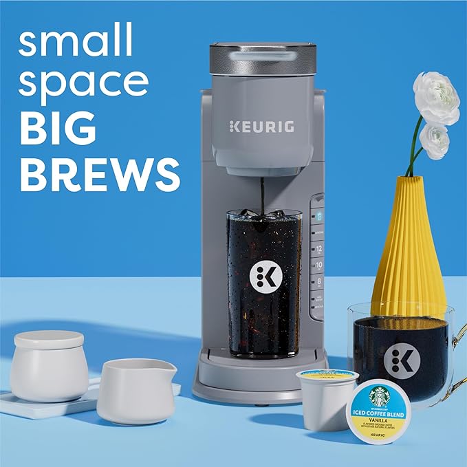 Keurig K-Iced Single Serve Coffee Maker – Brew Over Ice Button, Compact Design, Perfect Holiday Gift for Iced Coffee Lovers, White