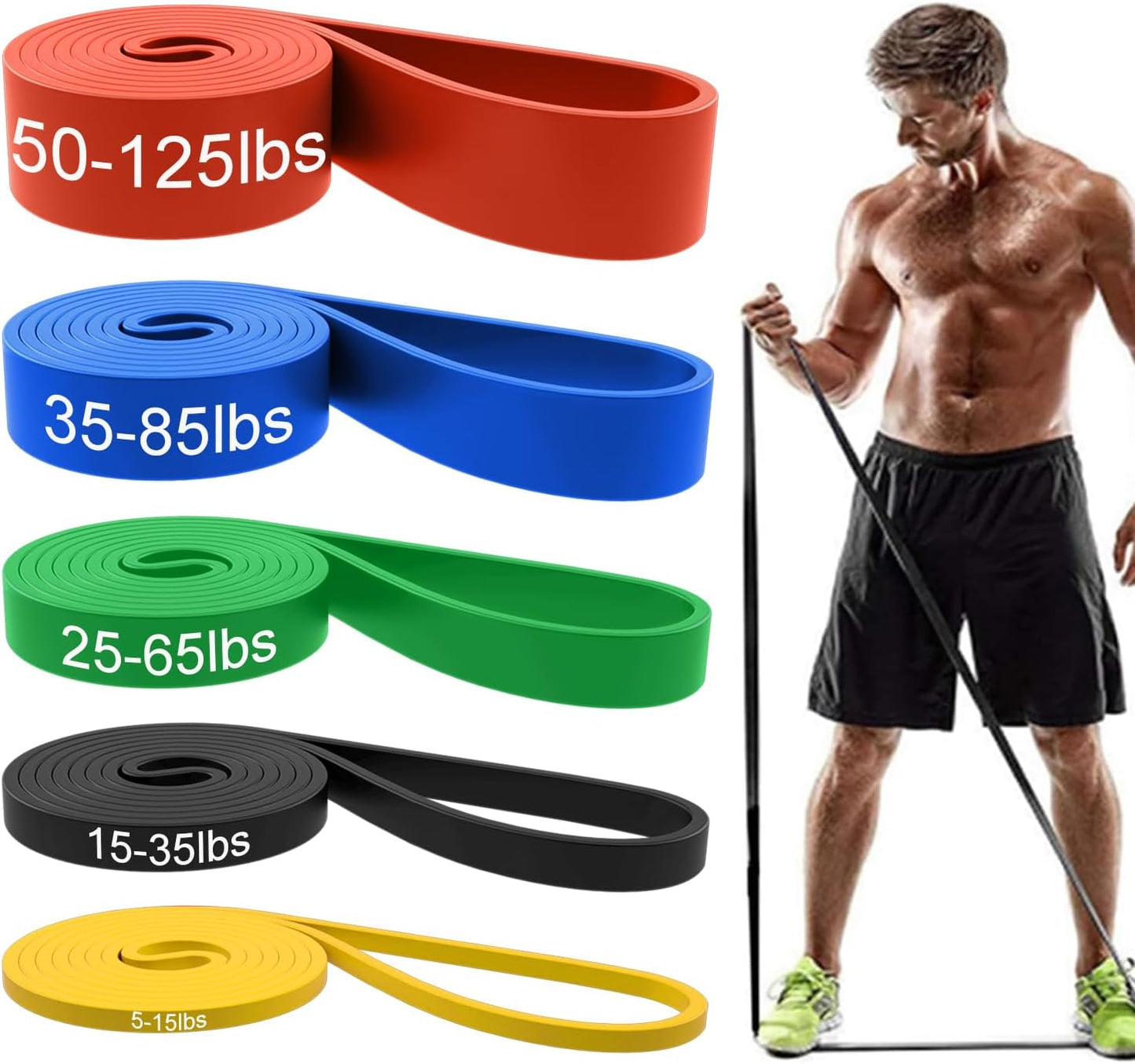 Resistance Bands, Pull Up Assist Bands - Workout Bands, Eexercise Bands for Working Out, Fitness, Training, Physical Therapy for Men Women