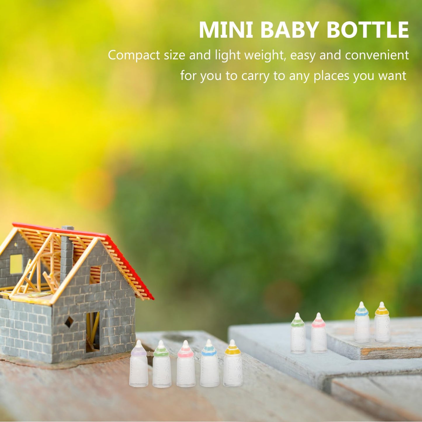 Kisangel 30pcs Miniature Baby Bottles Mini Baby Bottles Plastic s Model Micro Doll s for Shower Games
