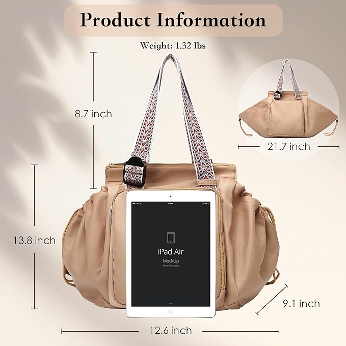 Diaper Bag Tote for Moms & Women, Large Capacity Multi-Functional Tote with 16 Compartments, Convertible Backpack & Shoulder Bag for Work, Travel, Shopping & Picnic (Chocolate Brown)
