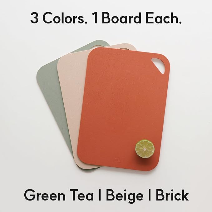 TPU Flexible Cutting Board - Scratch Resistant & Knife Friendly, Non-Slip - BPA Free, Dishwasher Safe & Easy Clean - Made in Korea, Brick Medium (1 Pack)