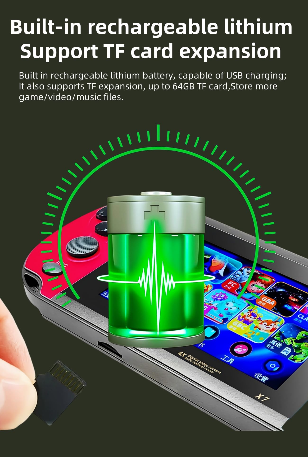 TAQY 4.5 Inch Retro Game Console Multiple Simulators Built-in Free 3000 Games Support Video/Music Portable Children's Puzzle Device/Toys Electronic Game Kid's Travel Companion