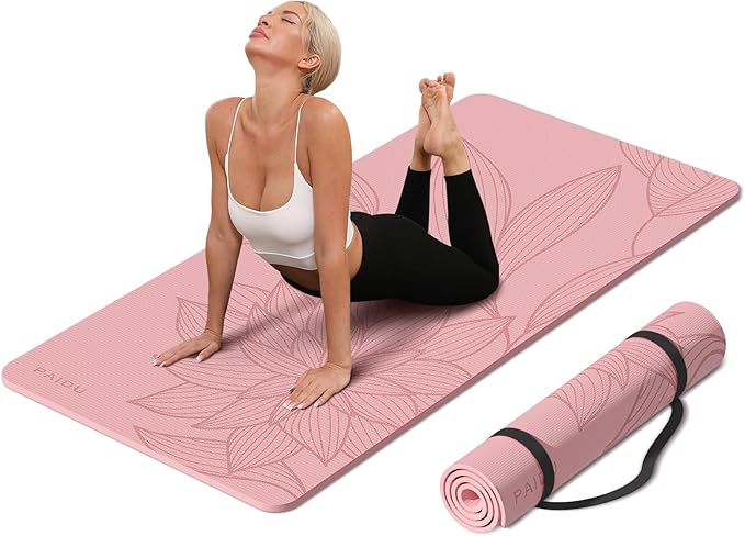 PAIDU Large Yoga Mat-72’x36’x0.4’ Extra Width ＆ Thick,Comfortable,Non-Slip Exercise Mat-Works Great on All Floor for Stret...