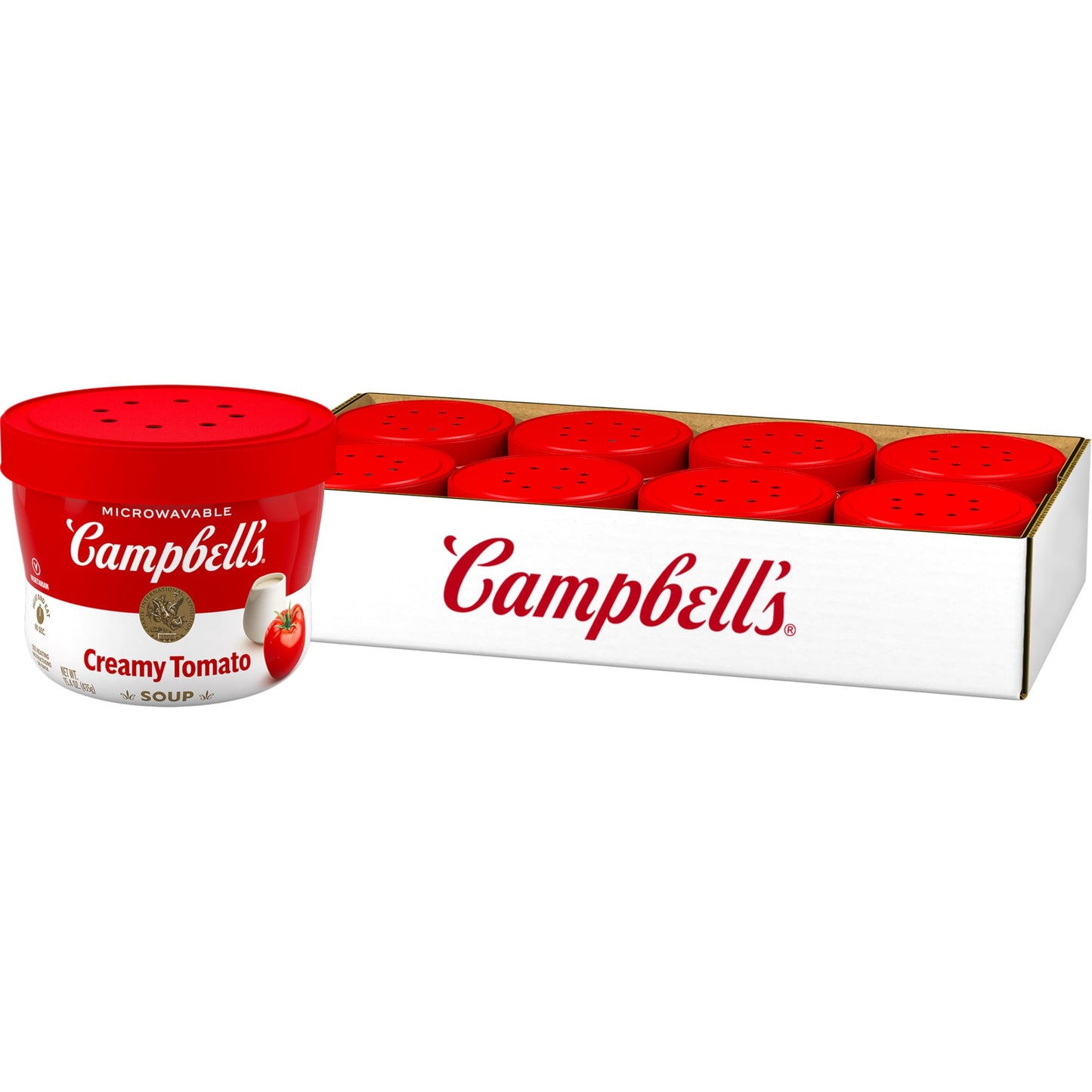 Campbell s Creamy Tomato Soup, 15.4 Oz Microwavable Bowl (Case of 8)