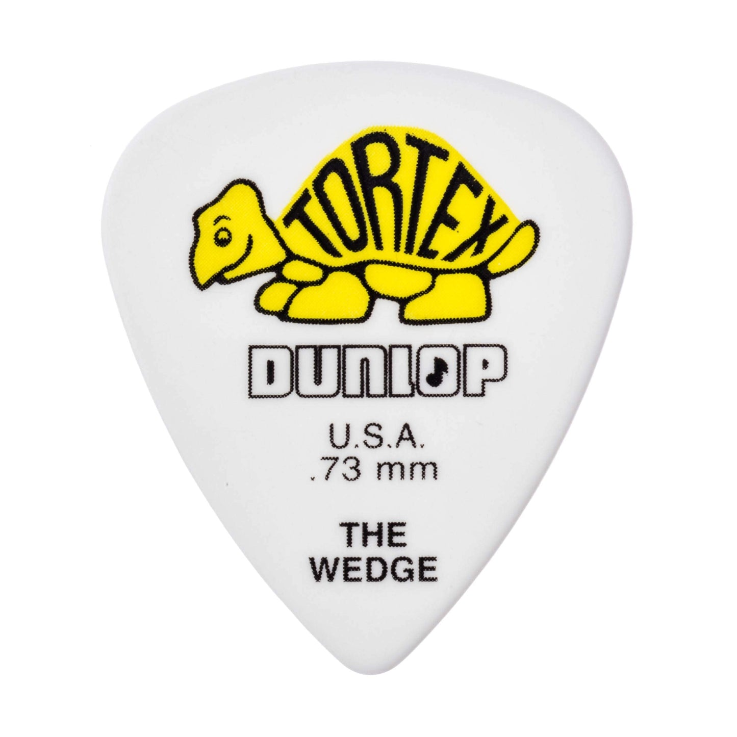 Dunlop 424R.73 Tortex Wedge, White/Yellow, .73Mm, 72/Bag