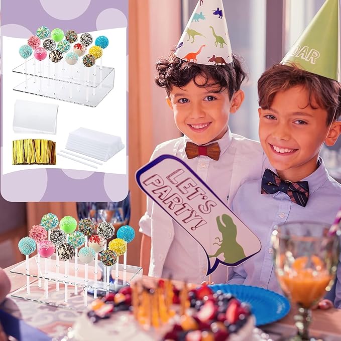 Cake Pop Molds Kit 606PCS Lollipop Cake Pop Set, 1 Cake Pop Scooper and Decorating Pen, 200 Cake Pop Sticks and 200 Wrappers, 200 Twist Ties for Lollipop, Candies, Chocolates
