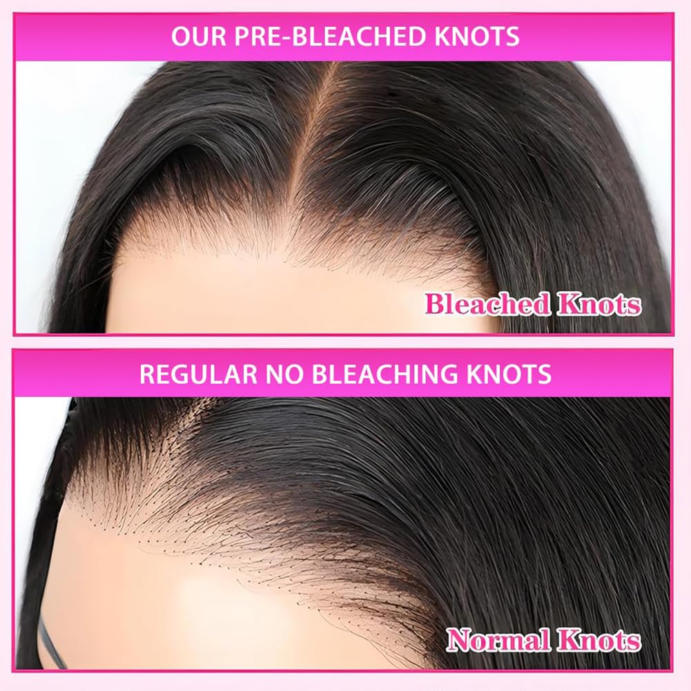 7X5 HD Glueless Wigs Human Hair Pre Plucked Pre Cut Pre Bleached Knots,Wear and Go Glueless Wigs,Straight Lace Front Closure Wig