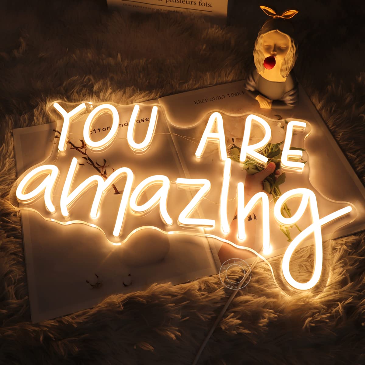 Sylhome Led Neon Light Sign - You Are Amazing, 16.9 X 10.6, Warm White Acrylic Decor For Bedroom, Classroom, Birthday & Christmas Gift