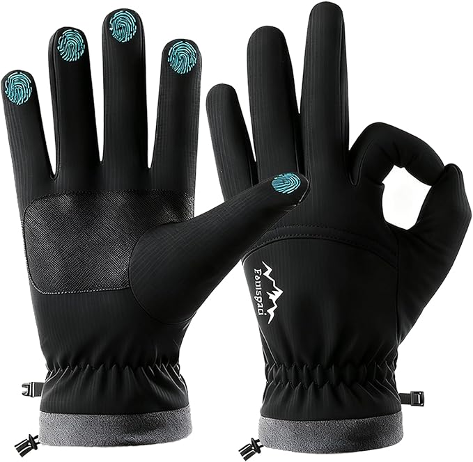 Fantspati Winter Waterproof Ski Gloves Men Women, Warm Windproof Snow Gloves with Touch Screen Fingers Fleece Lined,Glove ...