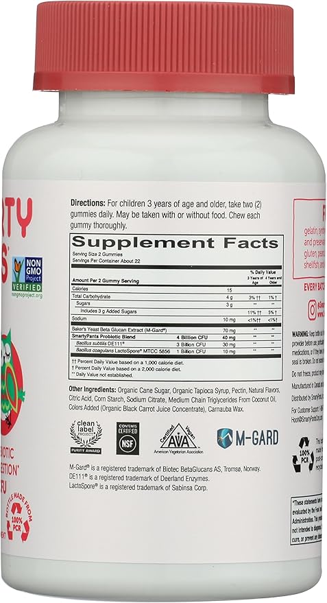 SmartyPants Kids Probiotic Complete, Strawberry Crème, 45 Count