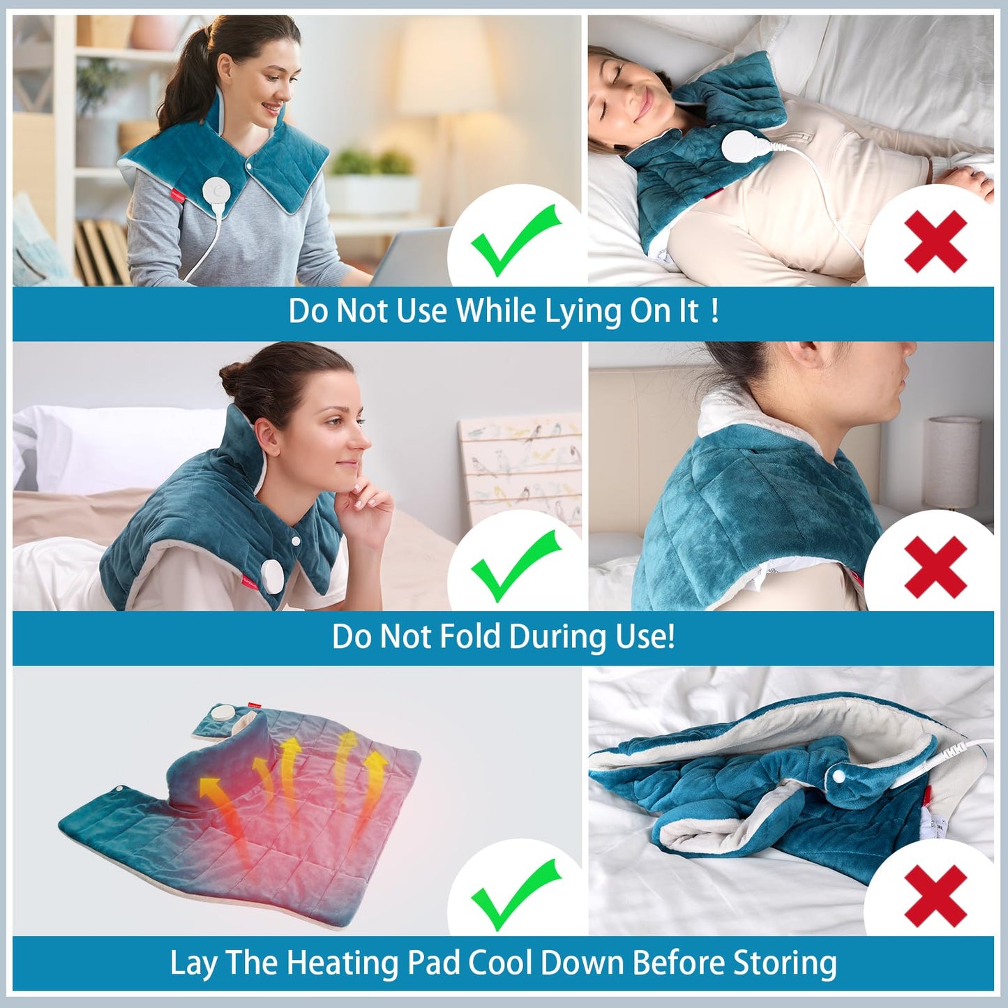 Comfytemp Heating Pad for Neck and Shoulders and Back, 2.6lb Weighted Electric Heat Pad FSA Eligible, Large HSA Heated Wrap, 9 Heat Settings & 11 Timer, Valentines Birthday Gifts for Women Men Mom Dad