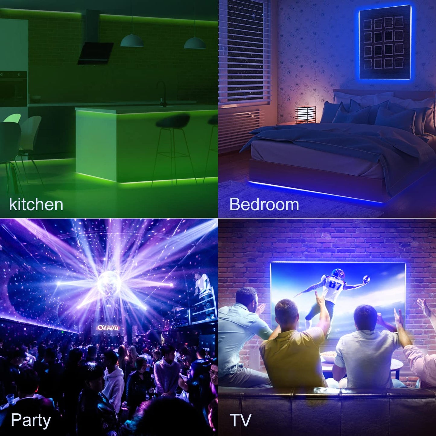 Supernight 600 Leds Blue Strip Light, 16.4Ft Waterproof Flexible Rope Lights, Ip65 For Bedroom, Mirror, Kitchen, Party Decor