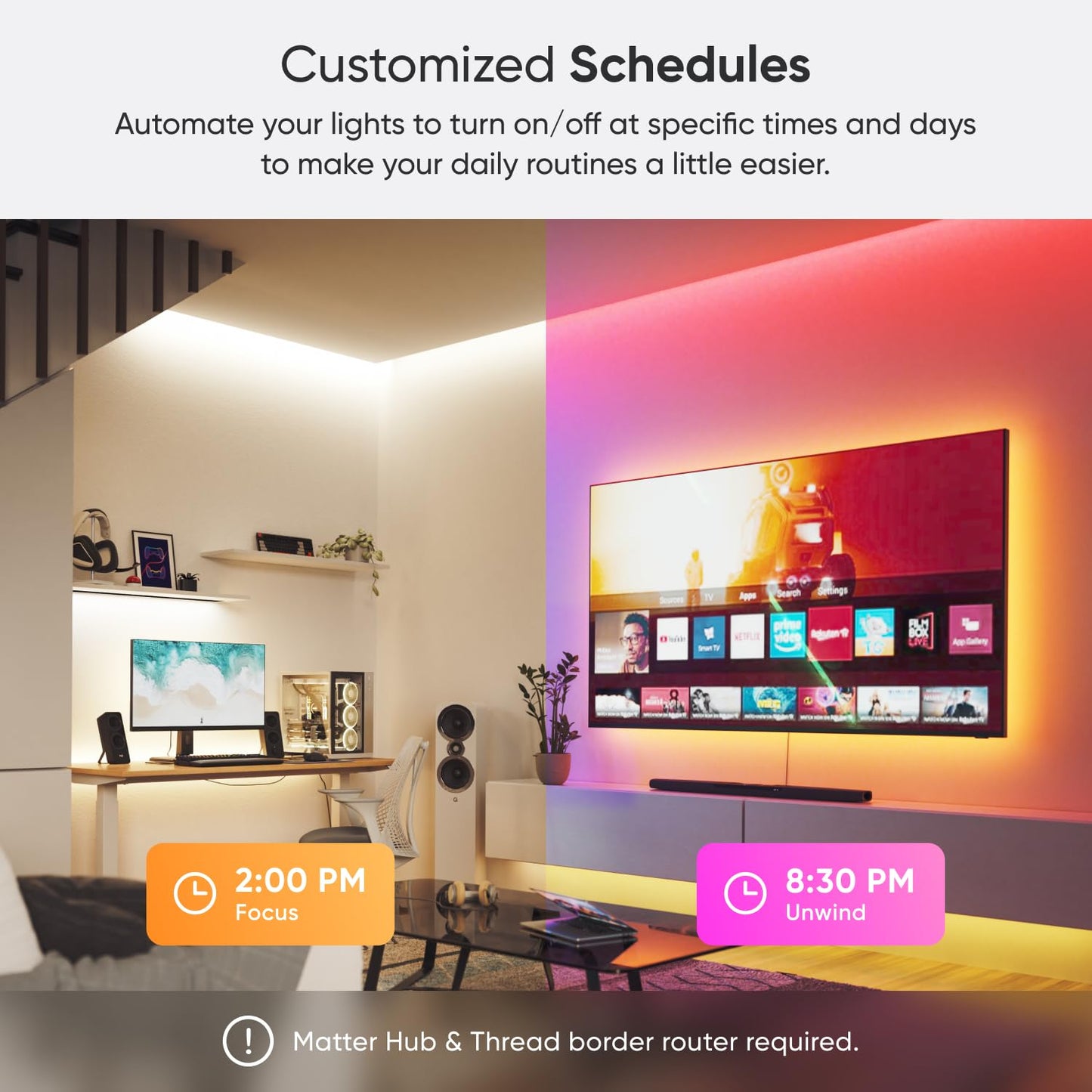 Nanoleaf Essentials 16M+ Rgbw Smart Led Lightstrip Extension, 1M, Multicolor, Model Nl55-0001Ls-1M, Bluetooth & Wifi Compatible