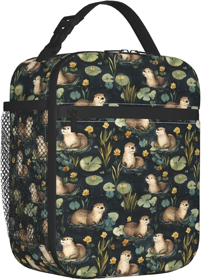 Otter Lunch Box for Women Kids Girls Insulated Lunch Bag Lunchbox Adults Lunch Tote Bags Reusable Cooler for Work Office School Picnic Travel