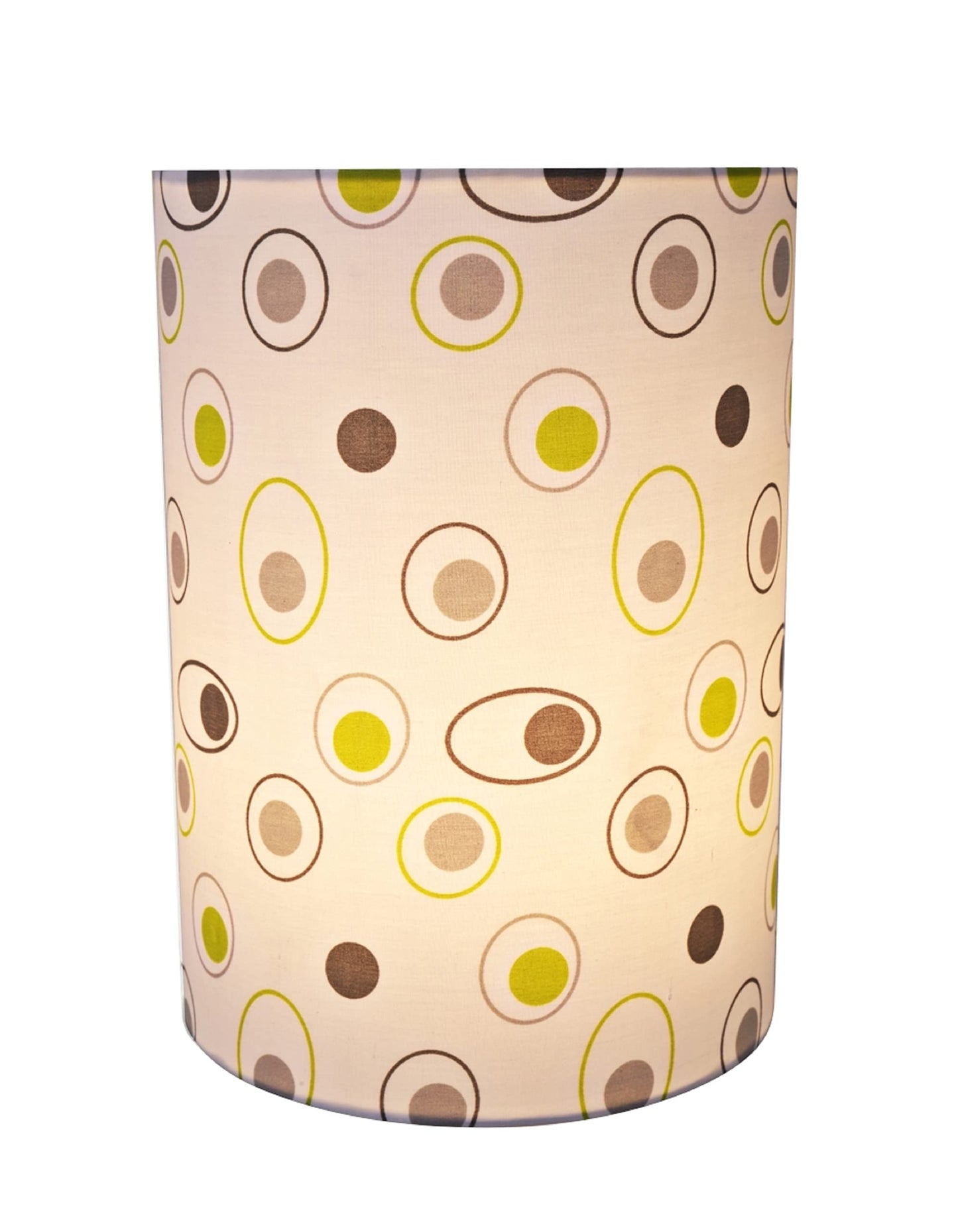 Aspen Creative Drum Lamp Shade, Off-White Circled Pattern, Linen, 8in x 8in x 11in, Model 31130A