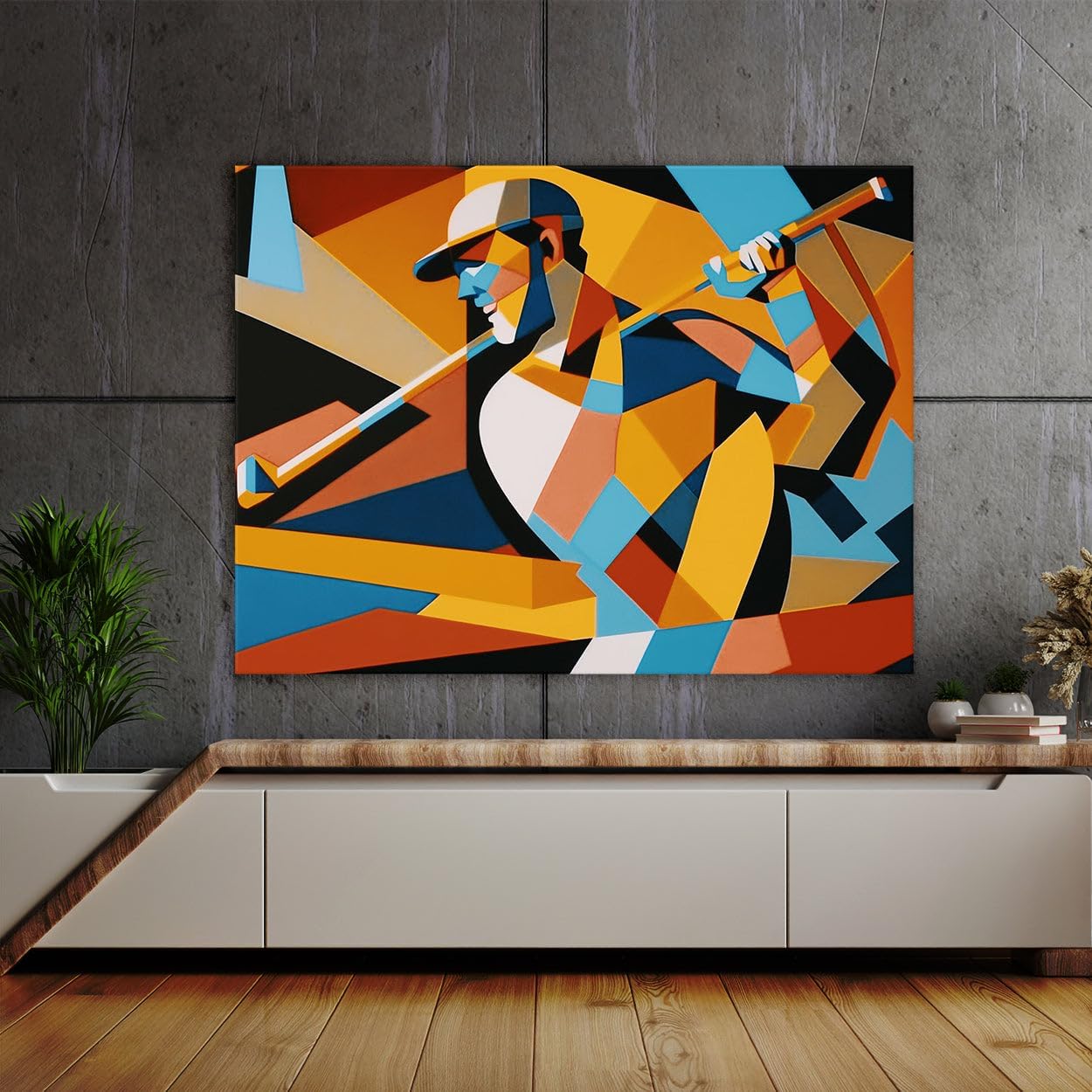 Sense Canvas Golf Modern Golfer 21 Canvas Art - Home Decor Wall Art Print Poster Painting Medium 24x18 / 1.5"