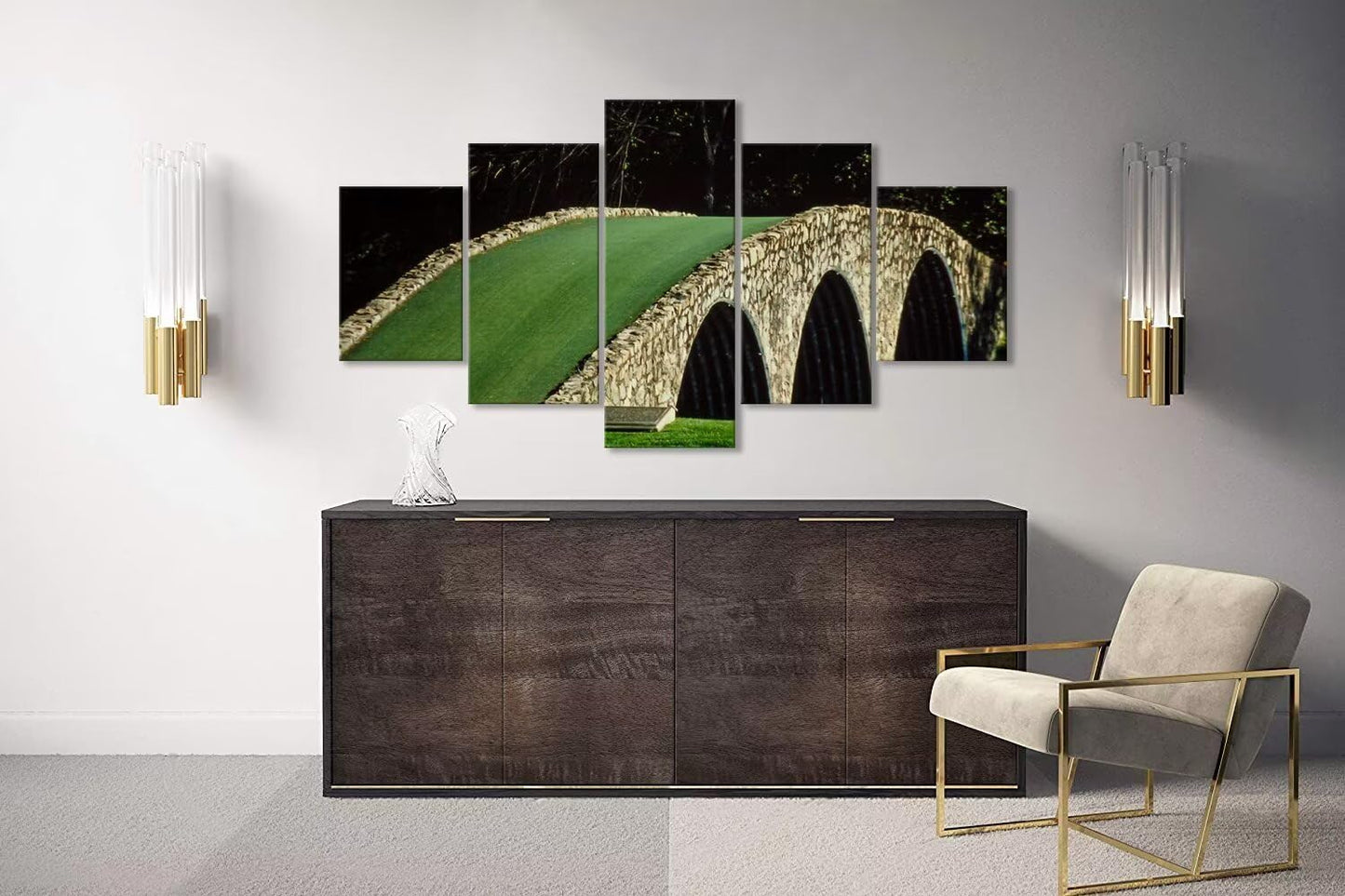 Famous Bridge at Augusta National Golf Course Wall Art for Living Room Bedroom Bathroom Home Decorations Augusta Golf Course Pictures Posters Framed Artwork Ready to Hang(50''W x 24''H)