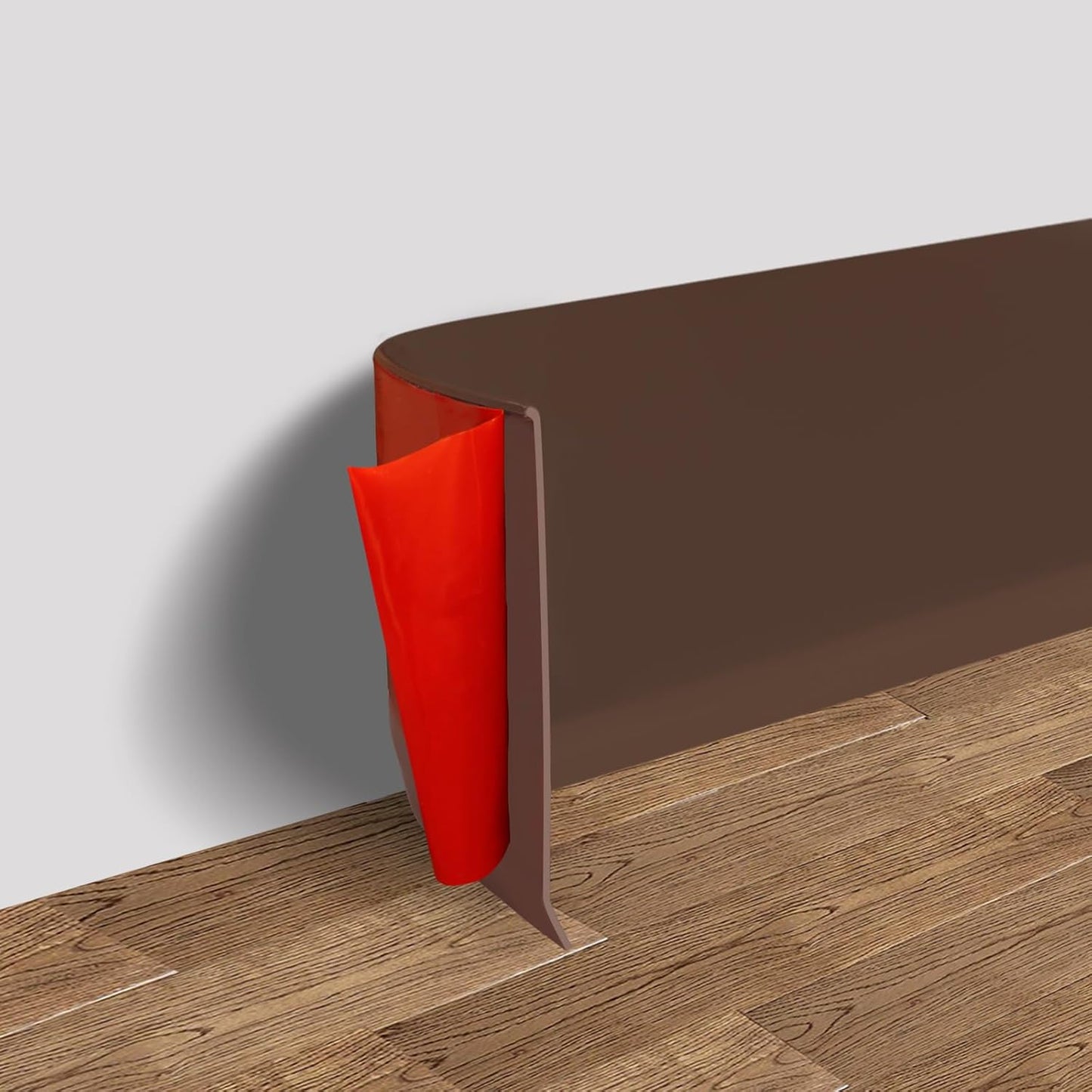 Vinyl Wall Base Baseboard Molding Trim 6" Flexible Self Adhesive Rubber Wall Base Moulding Trim Peel and Stick Design, 6 Inch x 100 Feet, Brown