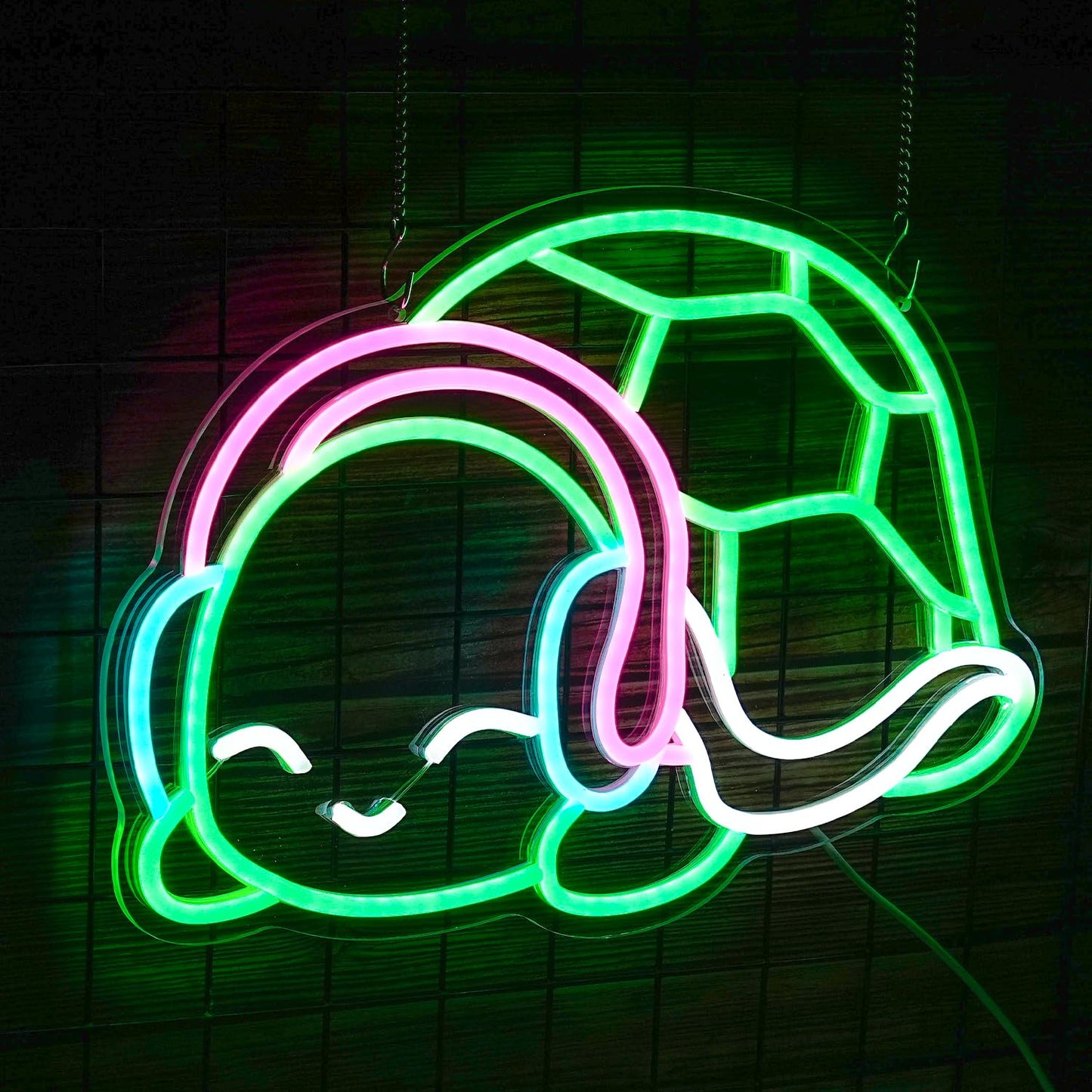 Turtle Neon Sign Led Green White Pink Neon Light Art Turtle Wall Light Up Sign Dimmable Neon Sign For Bedroom Bar Man Cave Club Party Wall Decor Gift