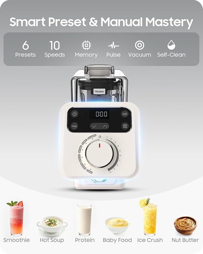 Vacuum Blender, 35000RPM Commercial & Household Professional Blender for Smoothies, 56oz Tritan Cup, Nut Milk, Fresh Juice, Baby Food, Protein Shakes, with Self Clean, Dishwasher Safe, Quiet Shield