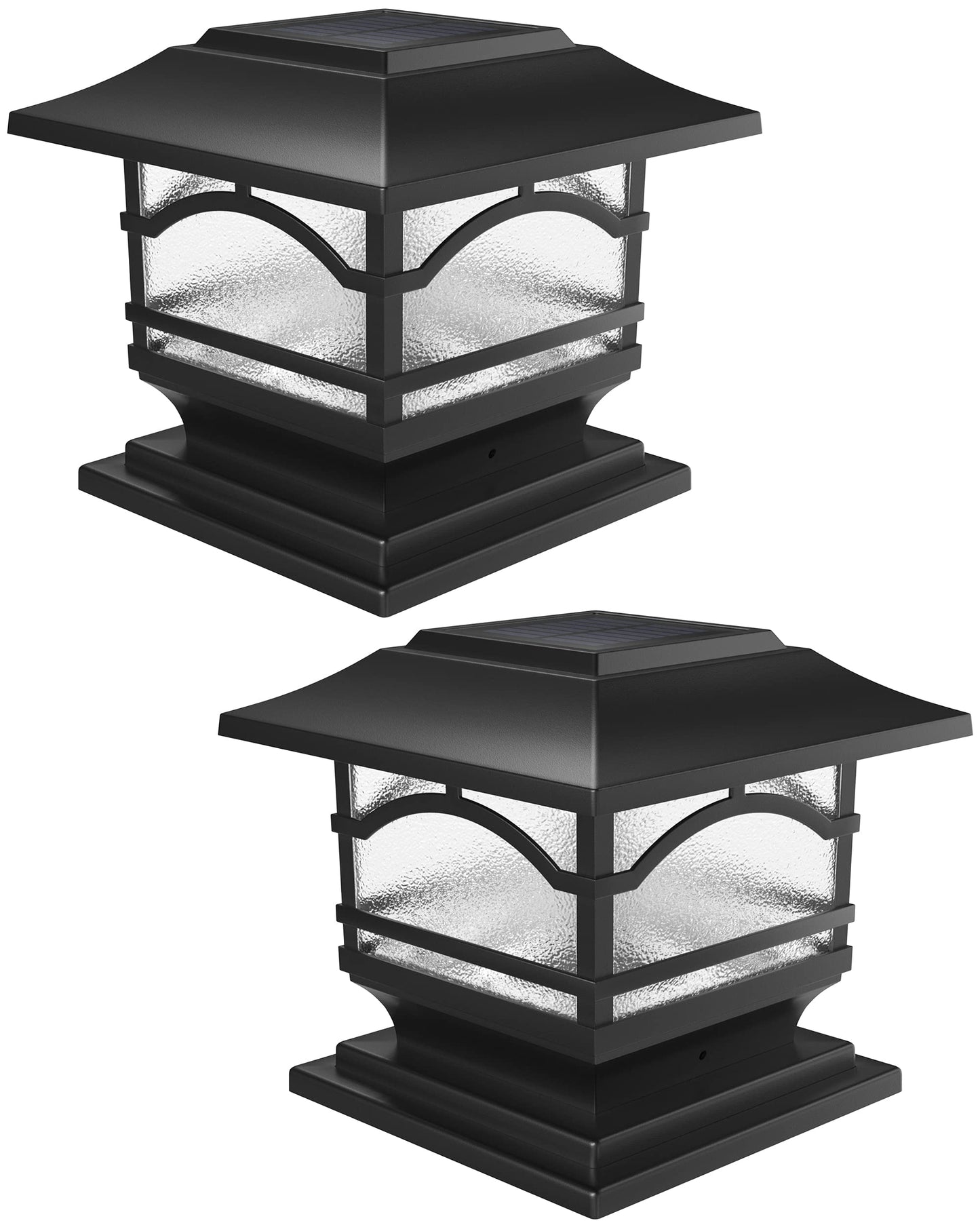 Davinci Lighting enhanced Solar Post Cap Lights - 2 Pack, Slate Black, Bright Led For 4X4 5X5 6X6 Fence, Deck, Garden Or Patio