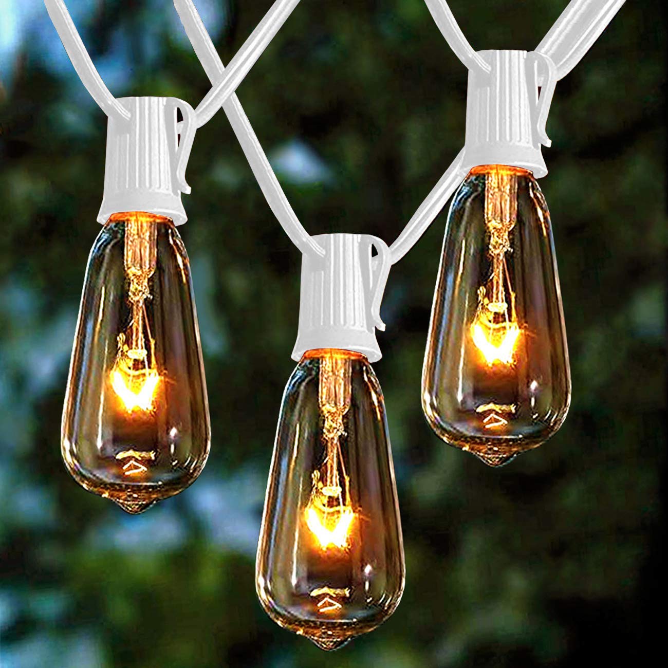 Afirst 20Ft Outdoor String Lights - 22 Edison Bulbs, Waterproof Black Bistro Lights For Patio, Backyard, Party, Wedding