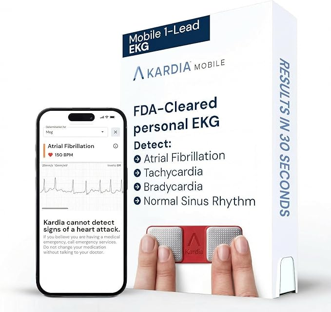 KardiaMobile 1-Lead EKG Monitor, Medical-Grade FDA-Cleared Personal Heart Monitor, Detects Normal, AFib & Arrhythmias, Unl...