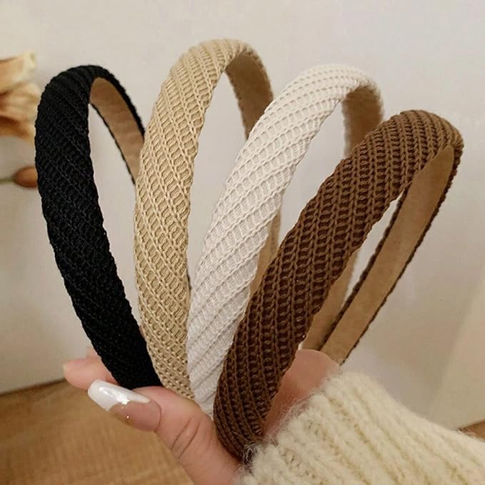 AIBFRID Headbands for Women Thin Knitted Hairbands Fashion Non Slip Headband for Women's Hair Cute Solid Colors Hair Acces...