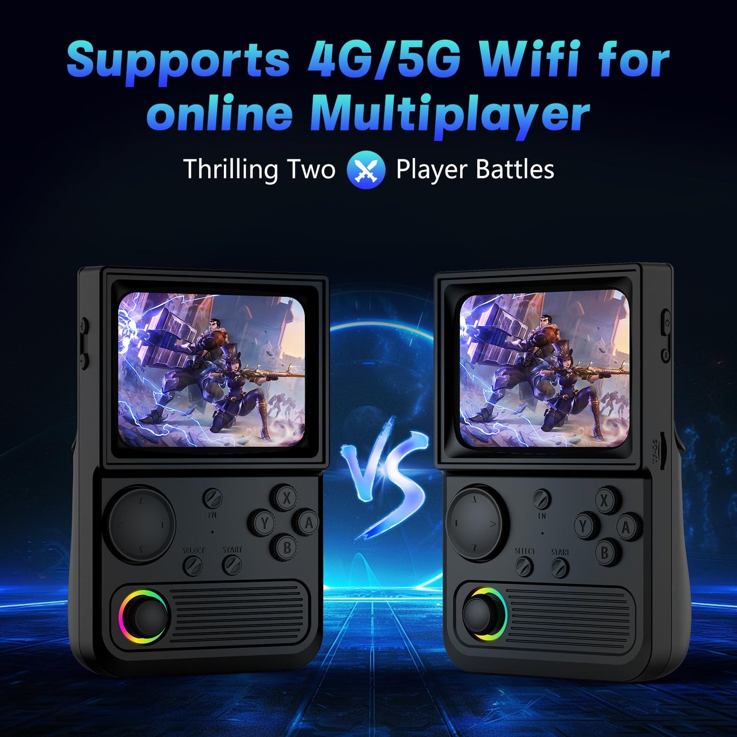 R36T Retro Handheld Game Console, Portable Retro Gaming Console with 3.5” CRT-Inspired Screen, 3500mAh Arcade Classics, Supports Multiple Mainstream Emulators, WiFi Network Battling, 64GB (Black)