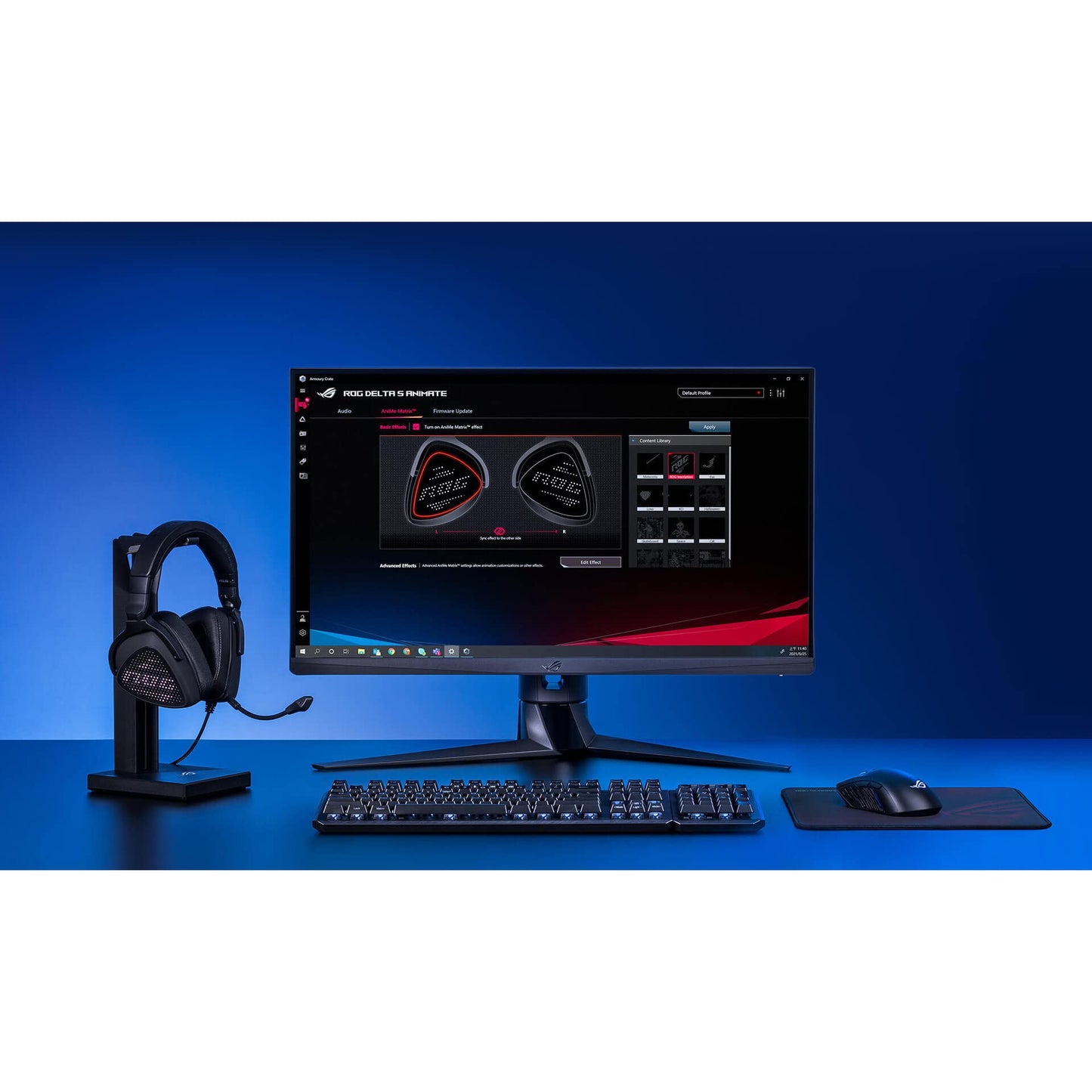 Asus Rog Delta S Animate Gaming Headset | Customizable Anime Matrix Led Display, Ai Noise-Canceling Mic, Hi-Res Ess 9281 Quad Da
