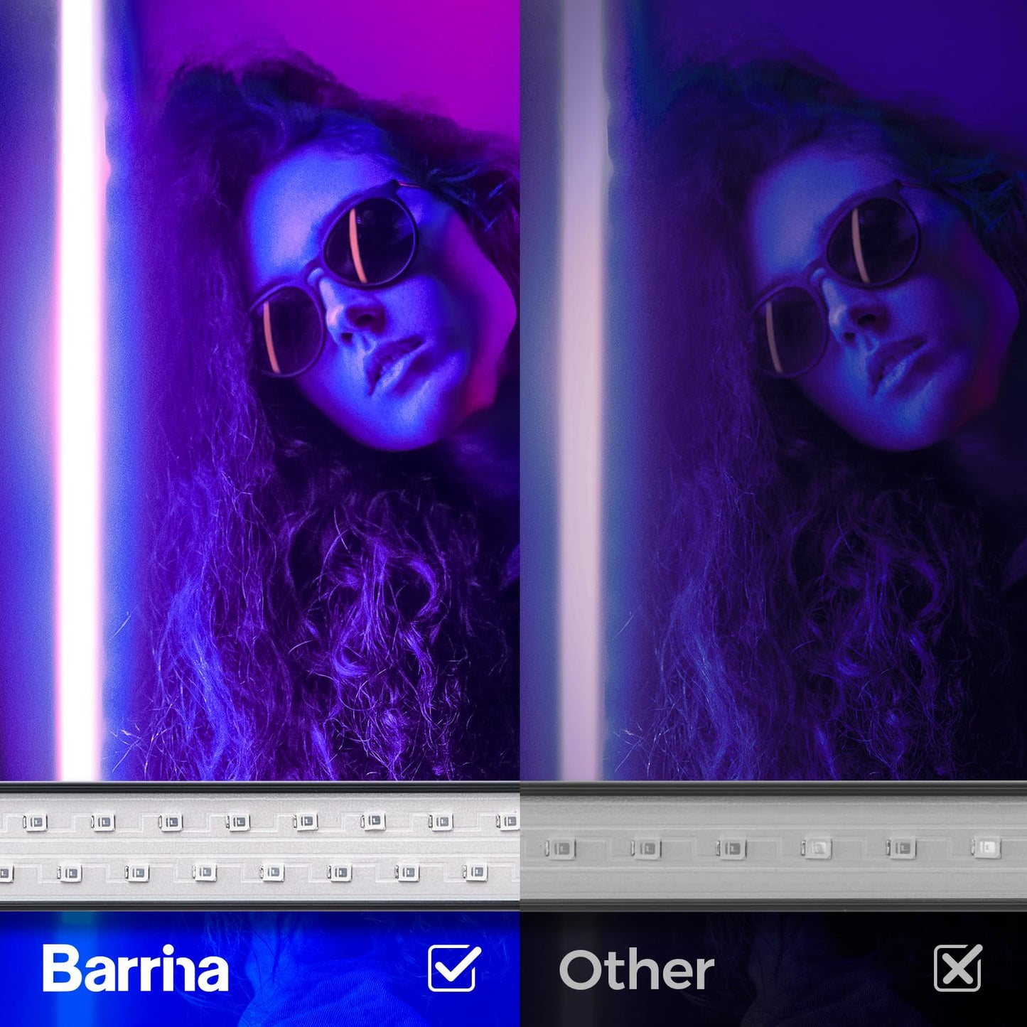 Barrina Black Light Bar, 10W 1FT Magnetic LED Black Lights, for Glow Party, Fluorescent Poster Paint, Blacklight Halloween Decorations, Linkable UV Light, Plug with Built-in ON/Off Switch, 2 Packs