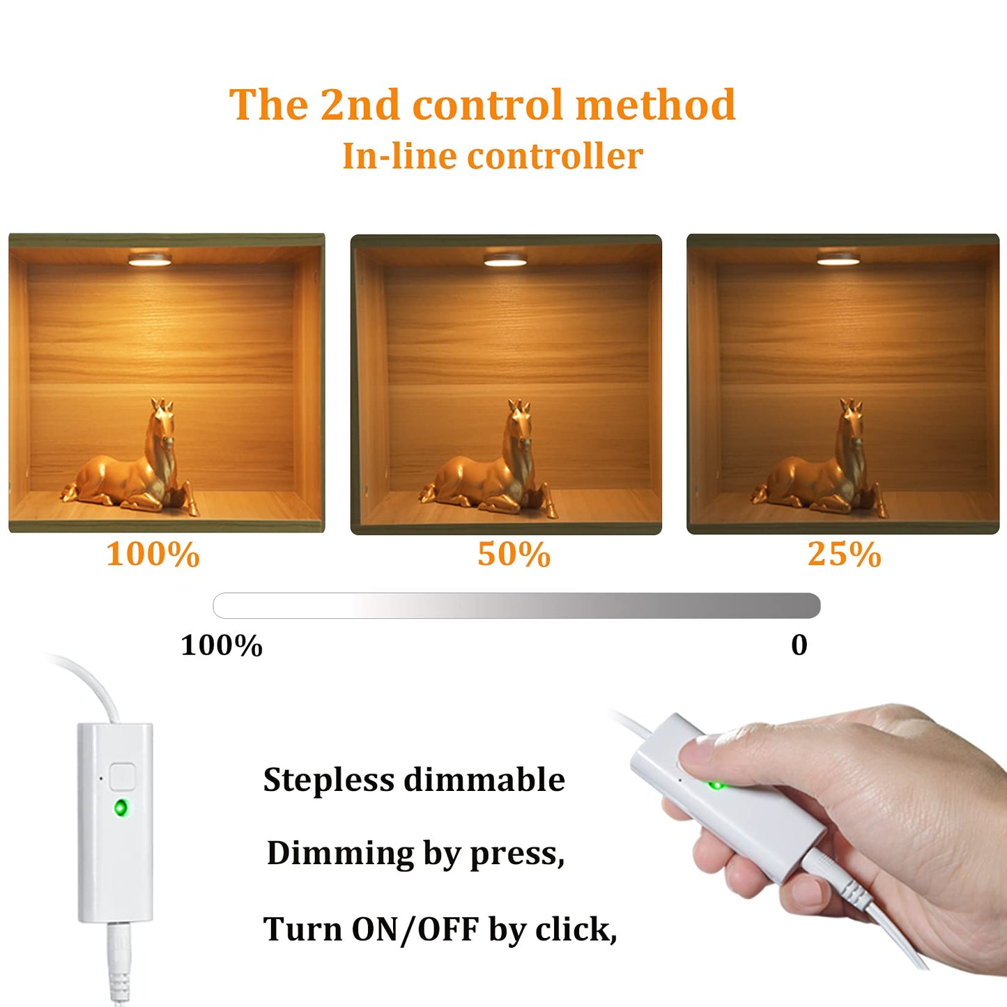 WOBANE LED Puck Lights Kit, Dimmable Under Cabinet Lighting, 700lm, 2700K Warm White, 4 Pack, Silver Housing, Model CS211
